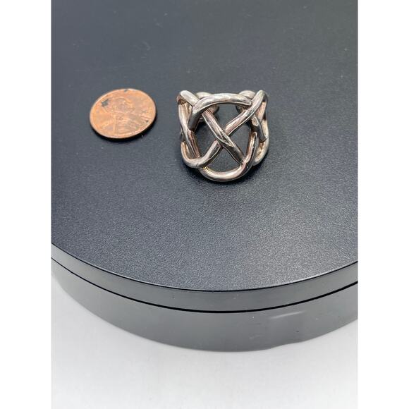 Israel Sterling Silver Wide Crisd Cross Ring Sz 8 - Picture 8 of 8